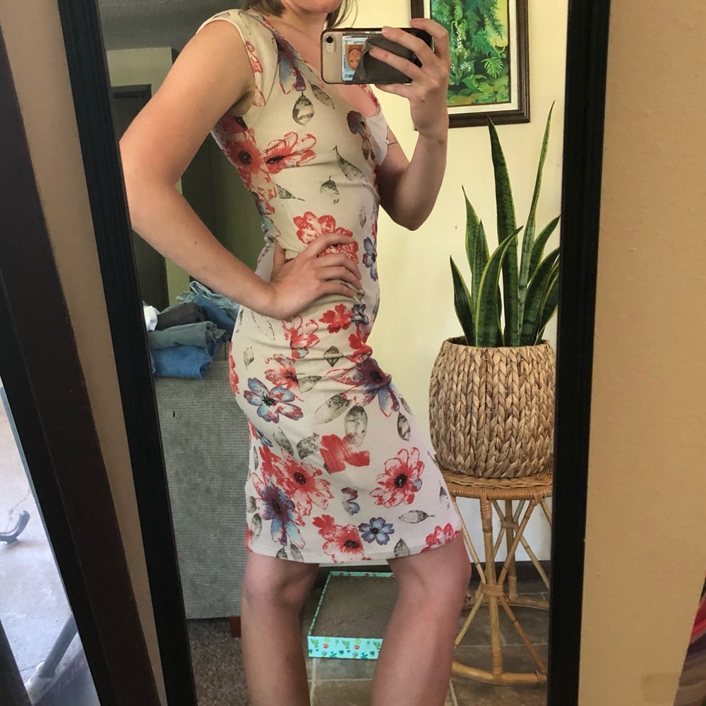 90s floral sheath dress